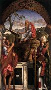 Giovanni Bellini Saints Christopher Jerome and Louis of Toulouse oil painting on canvas
